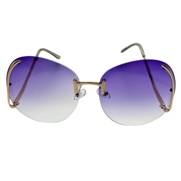 9171 | Purple Rimless Butterfly Sunglasses - Picture 1 of 5